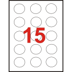 Αυτοκόλλητες ετικέτες ΛΕΥΚΕΣ - Α4  (ΔΙΑΜ. 50MM )  - 25Φ. -  (inkjet-laser-φωτοτυπικό)