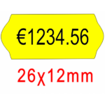 Ετικέτες Ετικετογράφου Αυτοκόλλητες 26x12mm ΦΩΣΦΟΡΙΖΕ ΚΙΤΡΙΝΕΣ - 1000τμχ/ρολό
