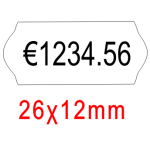 Ετικέτες Ετικετογράφου Αυτοκόλλητες 26x12mm ΛΕΥΚΕΣ - 1000τμχ/Ρολό
