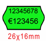 Ετικέτες Ετικετογράφου Αυτοκόλλητες 26x16mm ΦΩΣΦΟΡΙΖΕ ΠΡΑΣΙΝΟ  - 1000τμχ/Ρολό