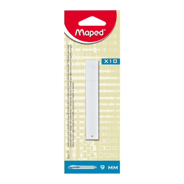 Λάμες MAPED για Κοπίδι 9mm Universal plastic Blister 10τεμαχιων 640717