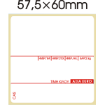 Αυτοκόλλητη θερμική ετικέτα για ζυγαριά Cas 57,5x60mm Κόκκινο Τύπωμα  (500 ετικέτες)