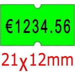 Ετικέτες Ετικετογράφου Αυτοκόλλητες 21Χ12mm ΦΩΣΦΟΡΙΖΕ ΠΡΑΣΙΝΟ - 1000τμχ/ρολό